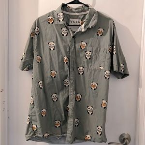 Men’s panda casual dress shirt